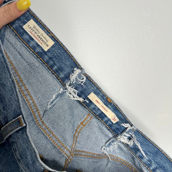Levi's Women's Medium Wash Middy Straight Single "R" Jeans *ALTERED* Size 31‎ - Picture 6 of 10